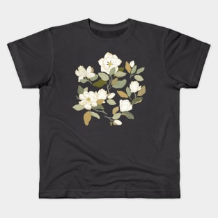 White magnolia flowers Kids T-Shirt